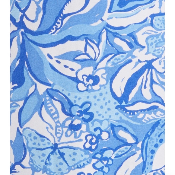 Lilly Pulitzer UPF 50+ Sophiletta Short Sleeve Dress, Blue Tang Flocking Fab, L - Picture 12 of 13